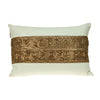 Glam Off White with Golden Sequins Lumbar Throw Pillow