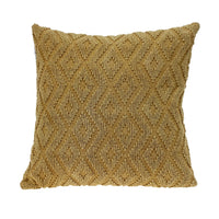 Jacquard Diamond Pattern Decorative Mustard Yellow Throw Pillow