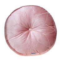 Round Tufted Pink Velvet Floor Pillow