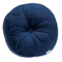 Round Tufted Navy Velvet Floor Pillow