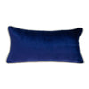 Reversible Royal and Aqua Lumbar Velvet Throw Pillow