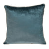 Reversible Gray and Teal Square Velvet Throw Pillow