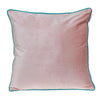 Pink and White Reversible Velvet Throw Pillow