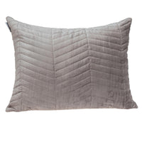 Taupe Quilted Velvet Zig Zag Decorative Lumbar Pillow