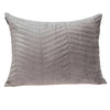 Taupe Quilted Velvet Zig Zag Decorative Lumbar Pillow