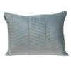 Gray Quilted Velvet Zig Zag Decorative Lumbar Pillow