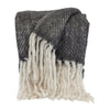 Super Soft Black and White Handloomed Mohair Throw Blanket