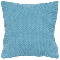 Blue Nubby Textured Modern Throw Pillow