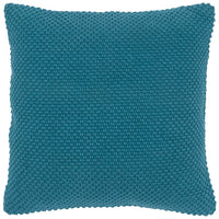 Teal Nubby Textured Modern Throw Pillow