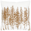 Brown Ivory Grove of Trees Down Throw Pillow