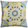 Yellow Teal Boho Medallion Down Throw Pillow