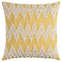 Yellow Shaggy Chevron Throw Pillow