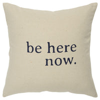 Black Taupe Canvas Here Now Throw Pillow