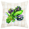 White Green Artichoke Waffled Throw Pillow