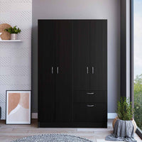 Black and White Tall Four Door Closet