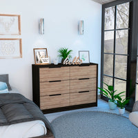 Modern Rustic Black and Natural Dresser