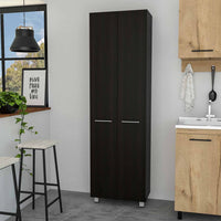 78" Modern Black Pantry Cabinet with Two Full Size Doors