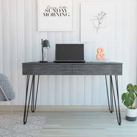 Roxy Gray Computer Desk with Two Drawers