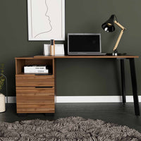 Contempo Flair Mahogany and Black Office Desk