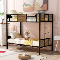 Black Brown Twin Over Twin Bunk Bed