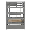 Gray Twin Over Twin Contemporary Bunk Bed With Stairs