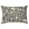 14" X 20" Gray And Cream Blown Seam Paisley Lumbar Indoor Outdoor Pillow