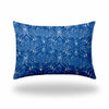 14" X 20" Blue And White Enveloped Ogee Lumbar Indoor Outdoor Pillow Cover