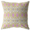 16” Yellow Lavender Geofloral Suede Throw Pillow