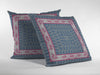 16" Pink Blue Nest Ornate Frame Suede Throw Pillow