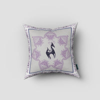 16” Gray Purple Horse Suede Throw Pillow