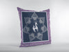 18” Navy Purple Horse Suede Throw Pillow