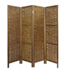 Brown Willow Four Panel Room Divider Screen