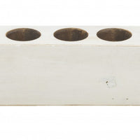 Distressed White 11 Hole Sugar Mold Candle Holder