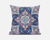 16"X16" Blue And Pink Microsuede Geometric Zippered Pillow