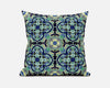 16"X16" Aquamarine Microsuede Quatrefoil Zippered Pillow