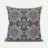 18"X18" Green Microsuede Quatrefoil Zippered Pillow