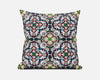 16"X16" Green And White Microsuede Quatrefoil Zippered Pillow