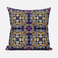 16"X16" Purple Microsuede Quatrefoil Zippered Pillow