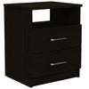 Brown Open Compartment Two Drawer Nightstand