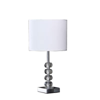 18" Silver Table Lamp With White Drum Shade