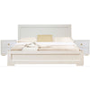 Moma White Wood Platform King Bed With Two Nightstands