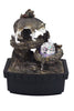 10" Black Polyresin Wolf Tabletop Fountain Sculpture