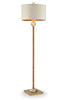 63" Gold Column Floor Lamp With Off-White Drum Shade