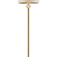 63" Gold Column Floor Lamp With Off-White Drum Shade