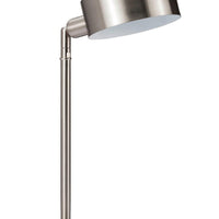 15" Silver Metal Bedside Table Lamp With Silver Shade