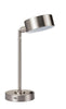 15" Silver Metal Bedside Table Lamp With Silver Shade