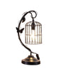 18" Black Bedside Table Lamp With Black Cage Shade