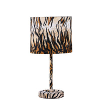 19" Brown And Black Bedside Table Lamp With Brown And Black Drum Shade