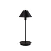 18" Black Metal Bedside Table Lamp With Black Cone Shade