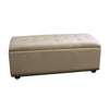 Beige Nailhead Storage Bench Ottoman Four Piece Set